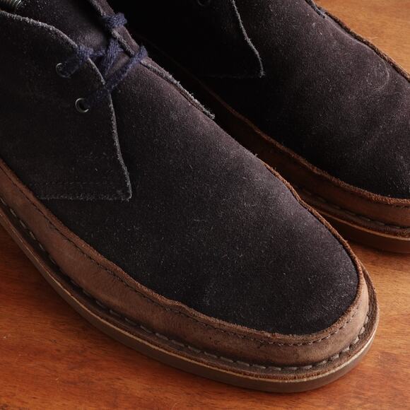 Clarks Boots Mens Size 11 M Blue Brown Bushacre Rand Suede Chukka Ankle Casual - Picture 4 of 12
